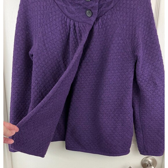 Ann Taylor LOFT-Purple Long Sleeve Open Front Wool Blend Cardigan Coat Sweater S - Picture 3 of 7